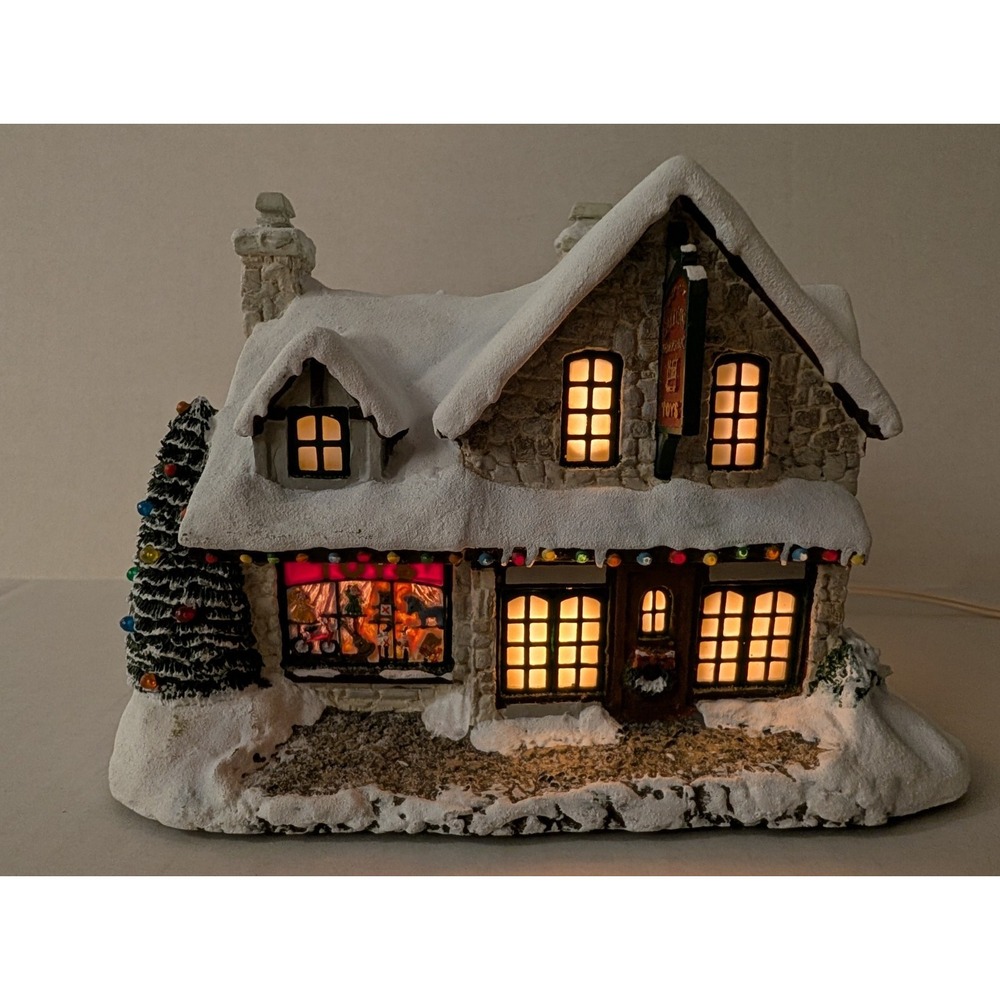 Vintage Hawthorne Village Thomas Kinkade "Santa's Workshop Toys" Lighted